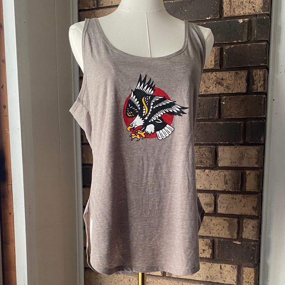 Next Level Apparel Gray Tank with Eagle Graphic